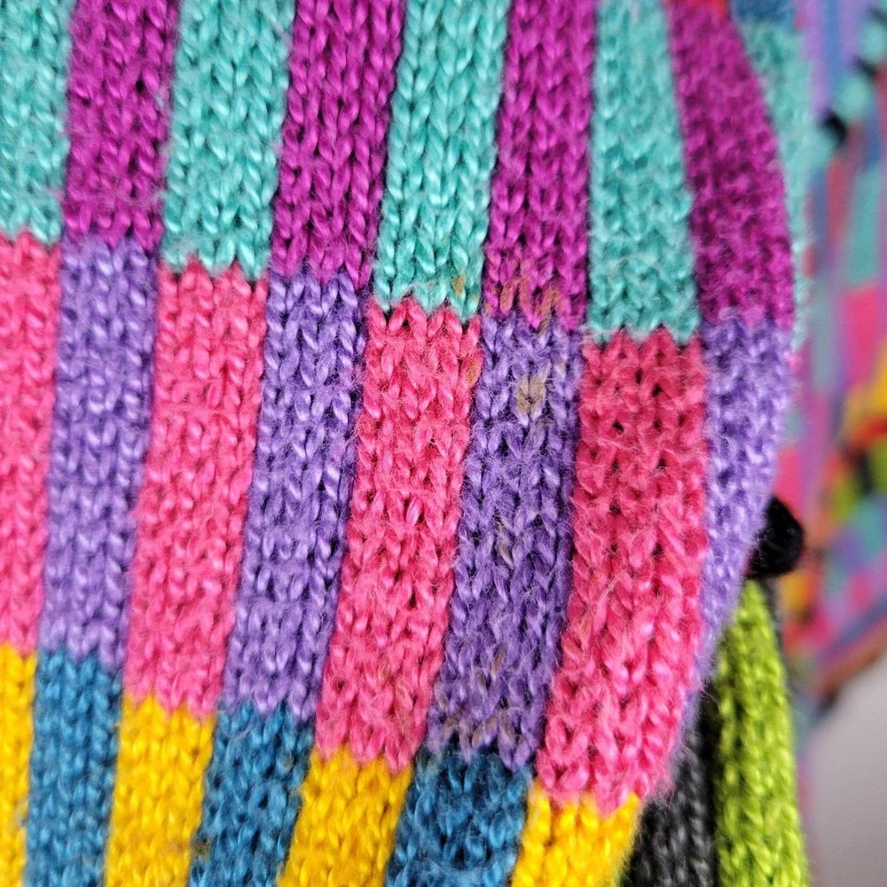 Christine Foley Vintage Retro Colorful Cardigan Small Cottagecore Boho Artsy - Picture 10 of 10